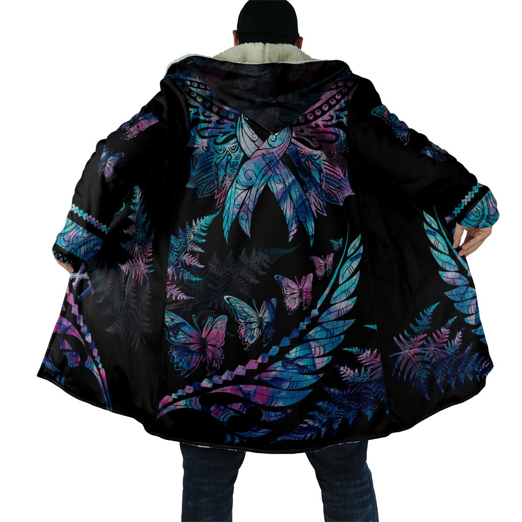 Personalised Polynesia Ribbon Butterflies Cloak Silver Fern Breast Cancer Support With Papua Shell Pattern