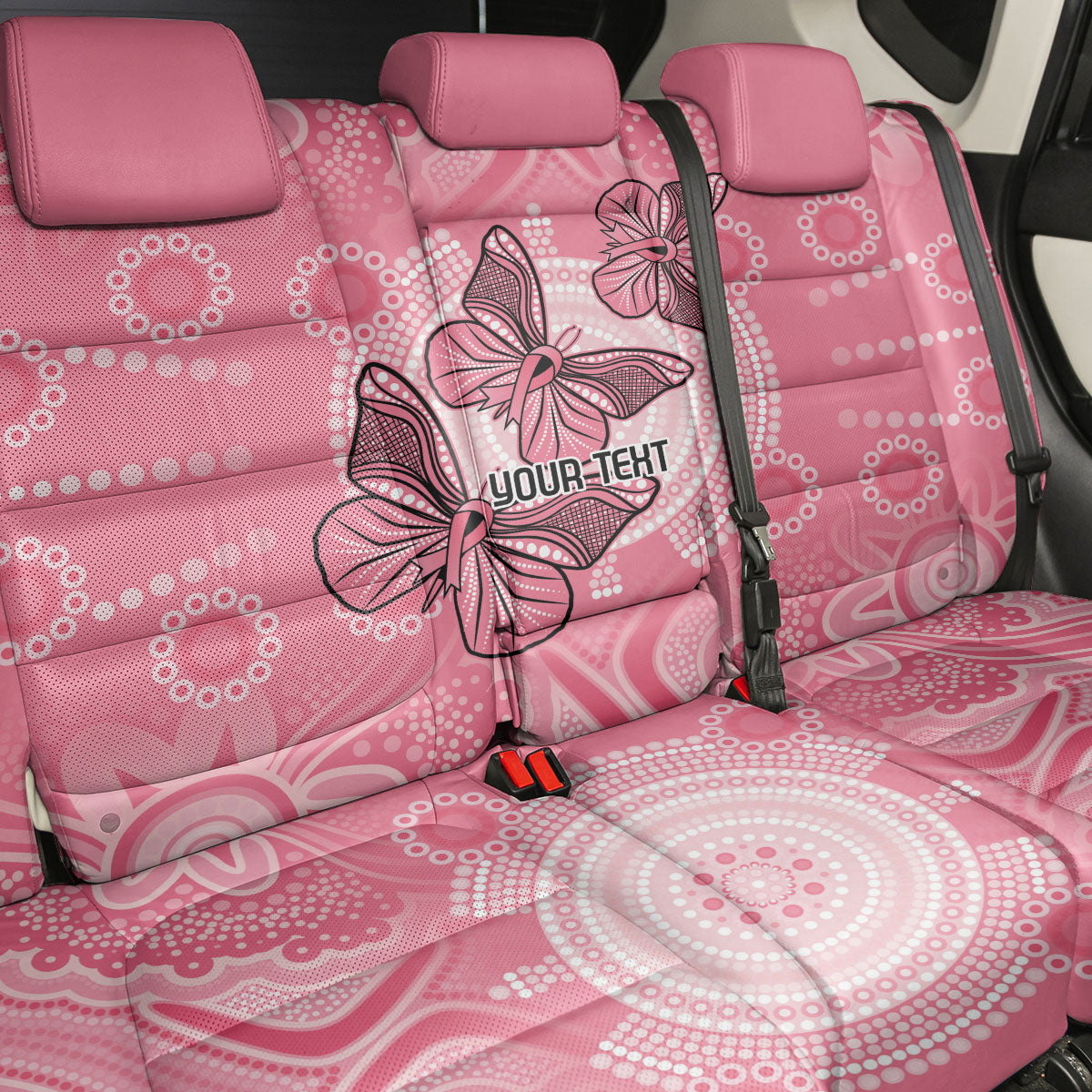 Personalized Pink Butterfly Spirit Back Car Seat Cover Australia’s Breast Cancer Support
