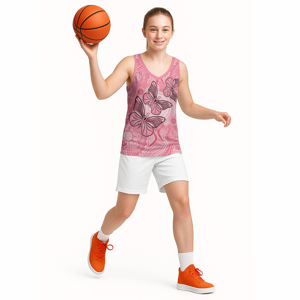 Personalized Pink Butterfly Spirit Basketball Jersey Australia’s Breast Cancer Support
