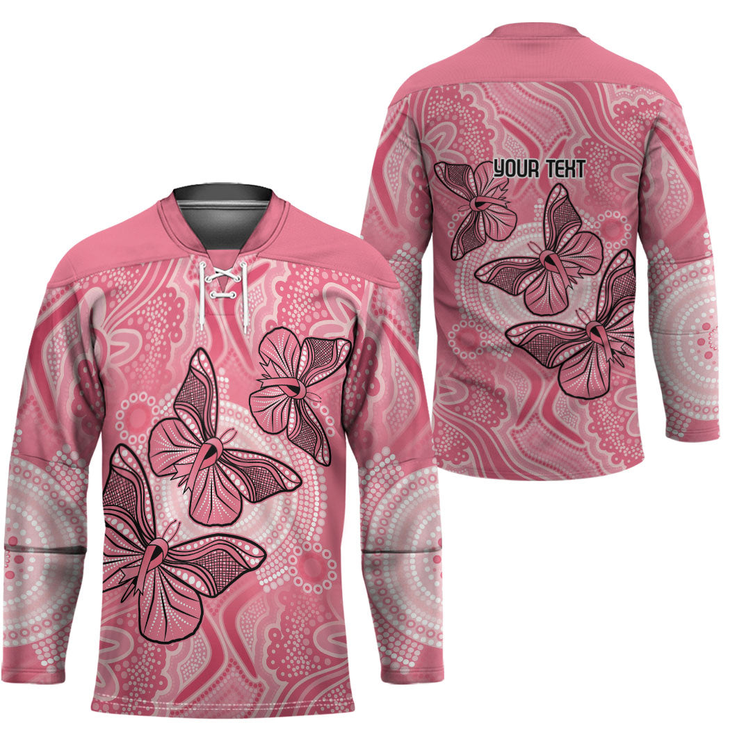 Personalized Pink Butterfly Spirit Hockey Jersey Australia’s Breast Cancer Support