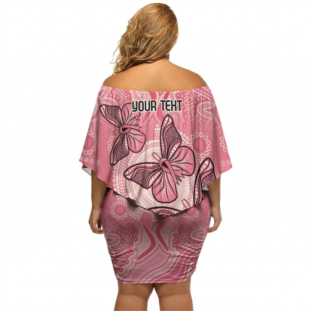 Personalized Pink Butterfly Spirit Off Shoulder Short Dress Australia’s Breast Cancer Support