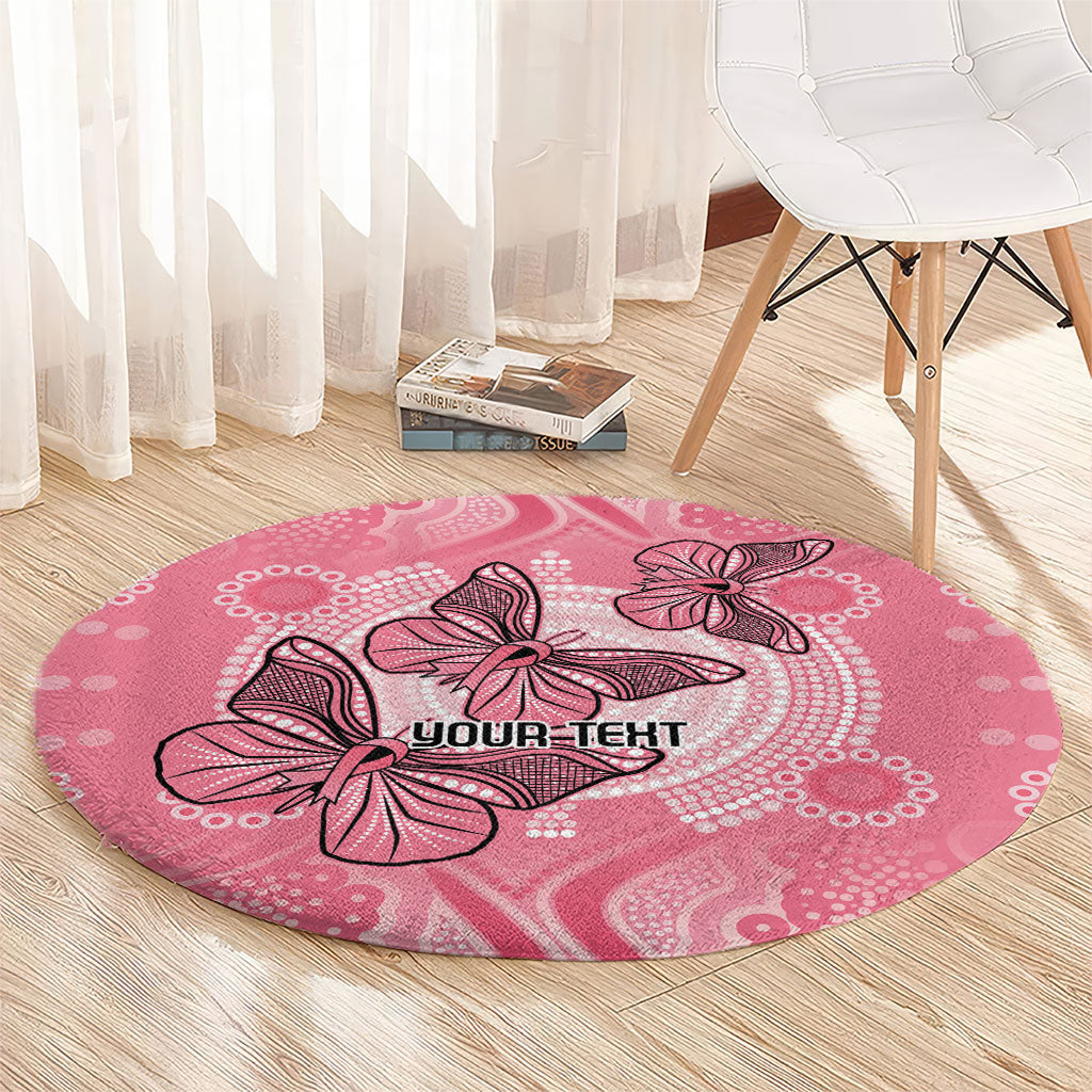 Personalized Pink Butterfly Spirit Round Carpet Australia’s Breast Cancer Support