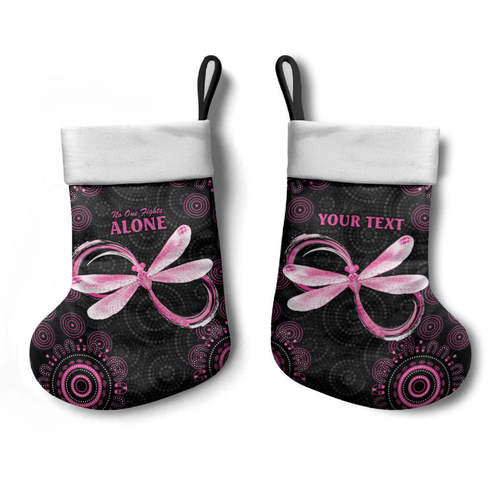Personalized Pink Dragonfly Aboriginal of Hope Christmas Stocking Australia’s Breast Cancer Support