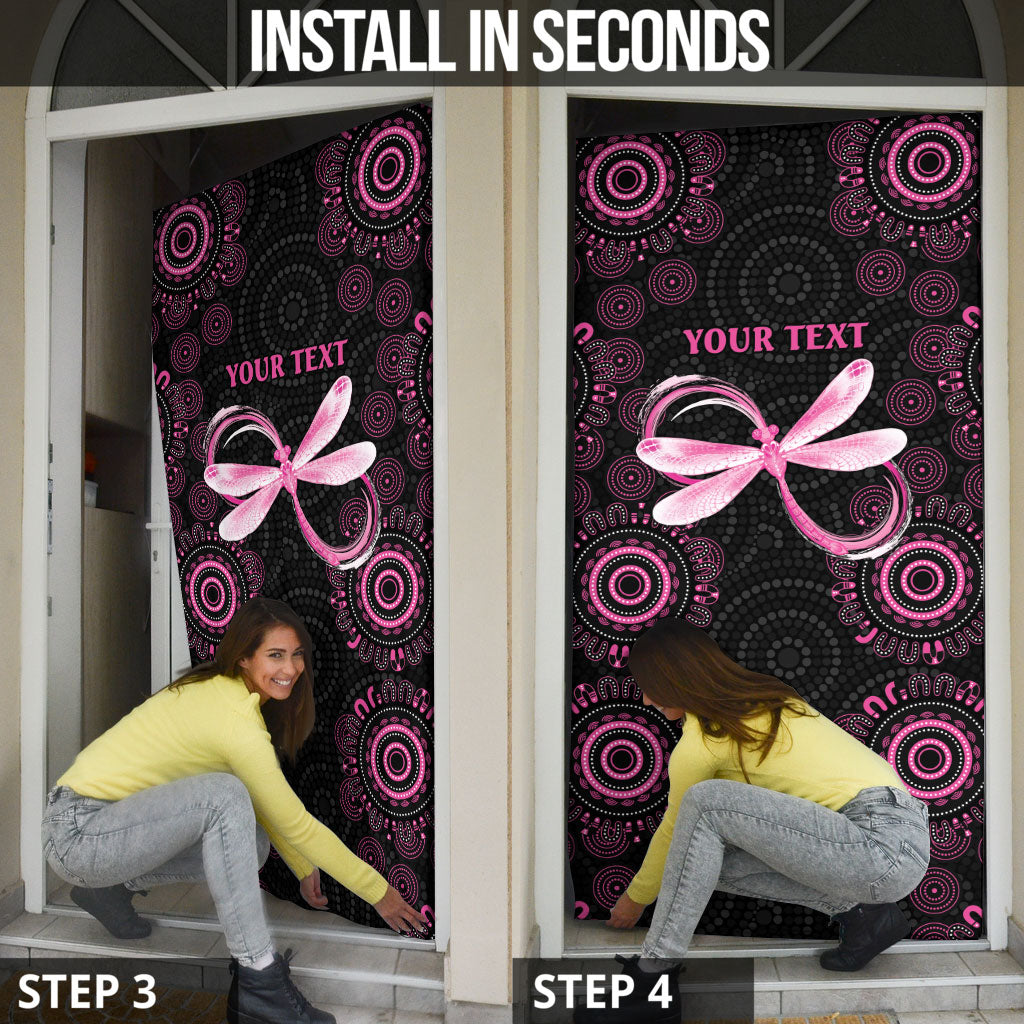 Personalized Pink Dragonfly Aboriginal of Hope Door Cover Australia’s Breast Cancer Support
