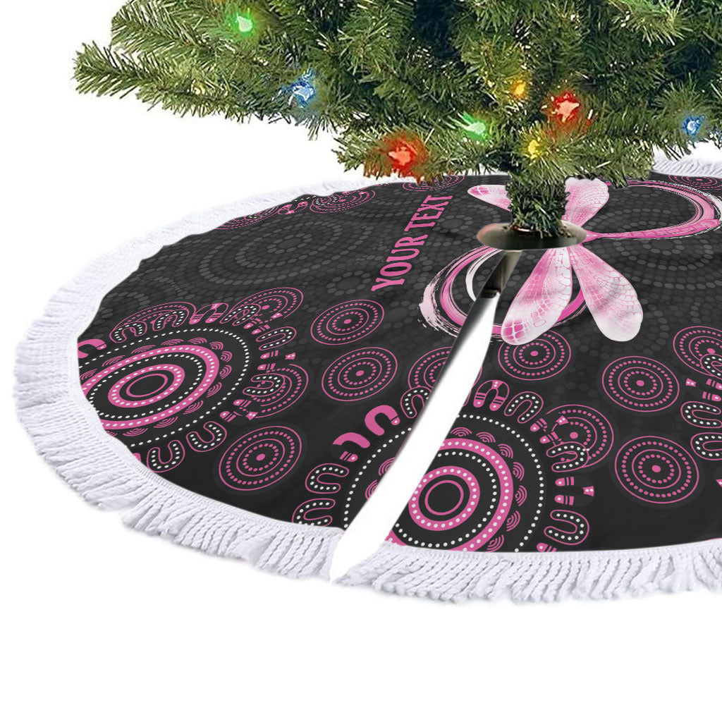 Personalized Pink Dragonfly Aboriginal of Hope Tree Skirt Australia’s Breast Cancer Support