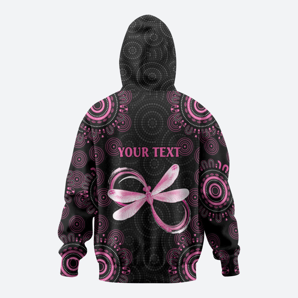 Personalized Pink Dragonfly Aboriginal of Hope Zip Hoodie Australia’s Breast Cancer Support