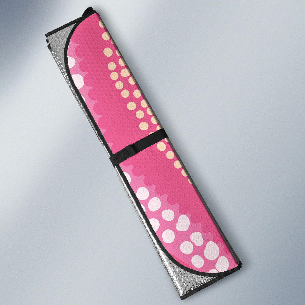 Personalized Pink Galah Aboriginal Dot Art Auto Sun Shade Australia’s Breast Cancer Support