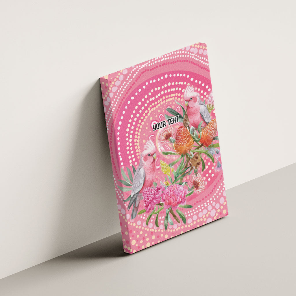 Personalized Pink Galah Aboriginal Dot Art Canvas Wall Art Australia’s Breast Cancer Support