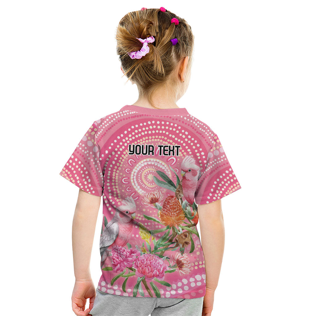 Personalized Pink Galah Aboriginal Dot Art Kid T Shirt Australia’s Breast Cancer Support