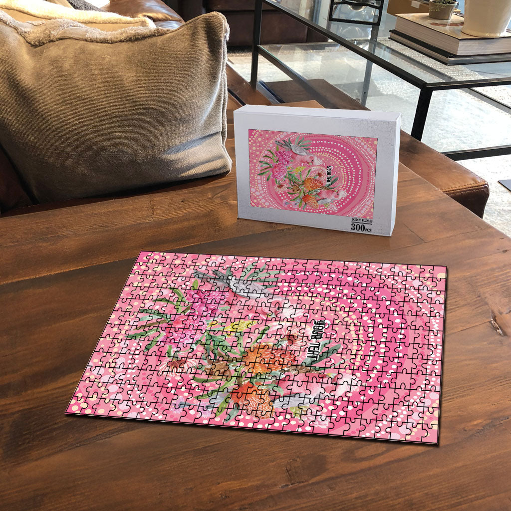 Personalized Pink Galah Aboriginal Dot Art Puzzle Australia’s Breast Cancer Support