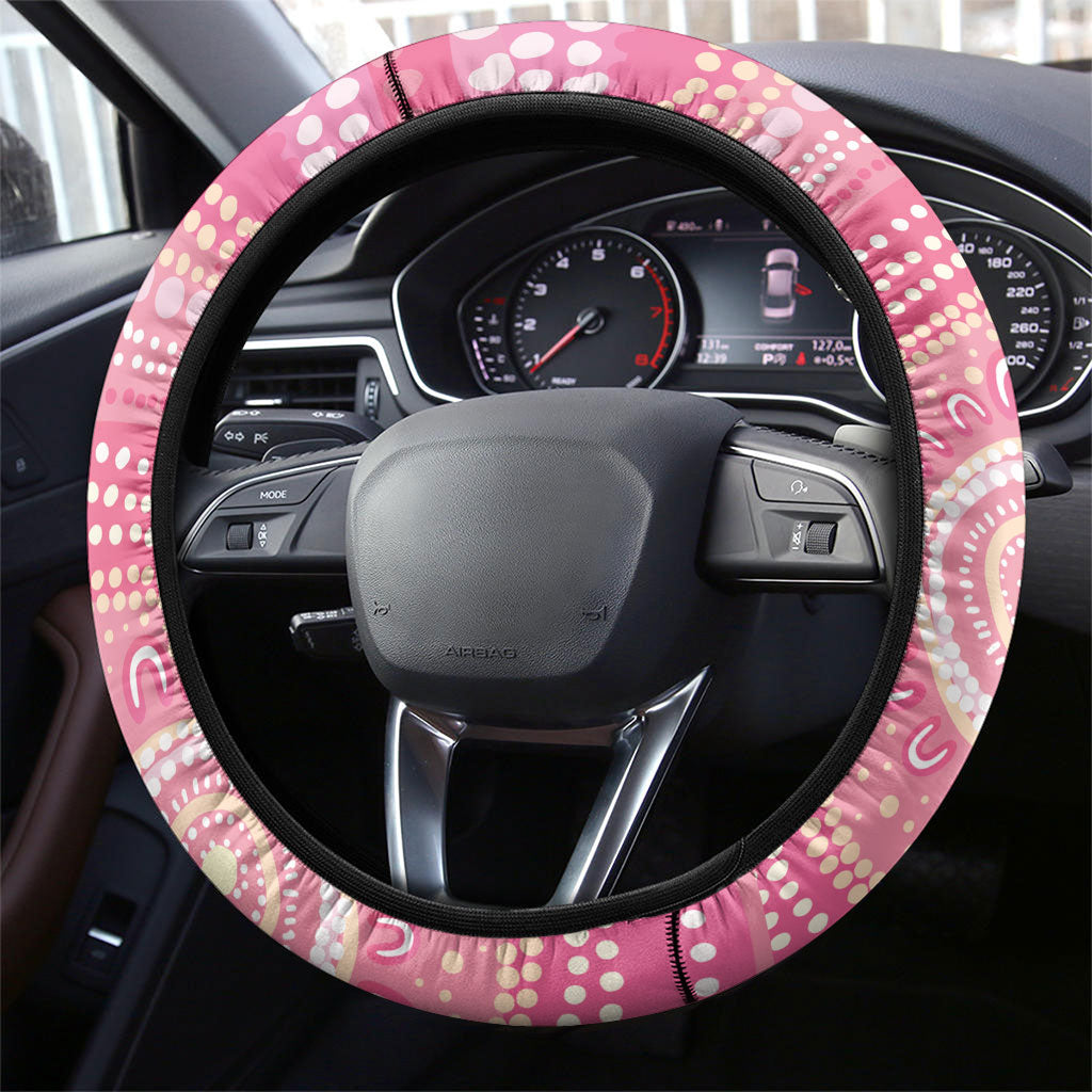 Pink Galah Aboriginal Dot Art Steering Wheel Cover Australia’s Breast Cancer Support