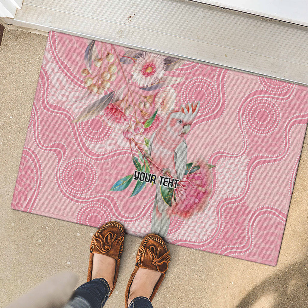 Personalized Pink Galah Fight for Hope and Healing Rubber Doormat Australia’s Breast Cancer Support