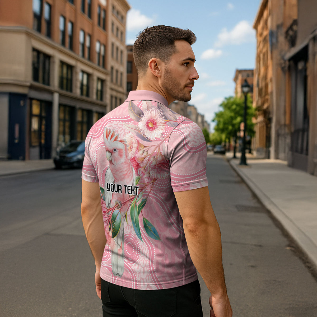 Personalized Pink Galah Fight for Hope and Healing Zipper Polo Shirt Australia’s Breast Cancer Support
