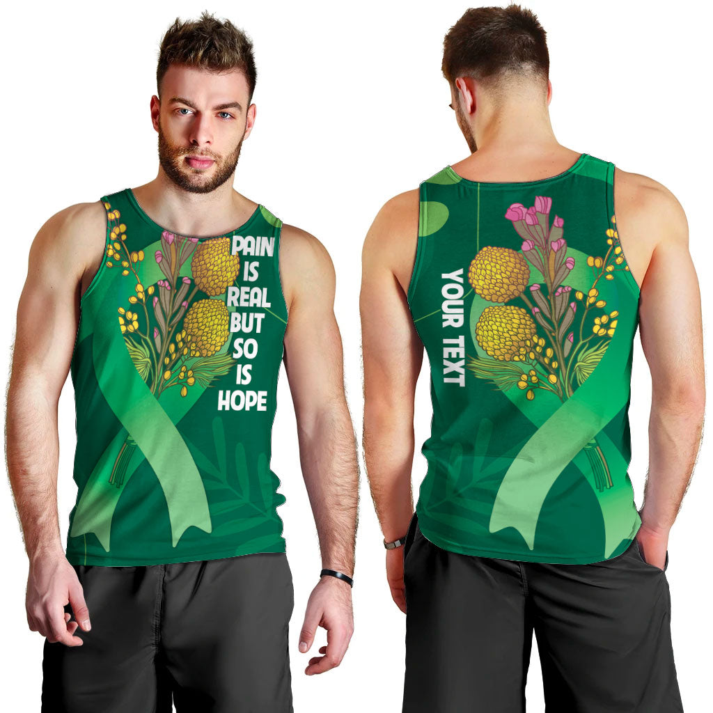 Australia Mental Health Personalised Men Tank Top Pain Real But So Is Hope