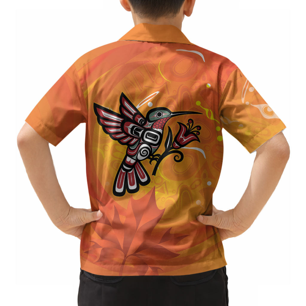 Indigenous Orange Day All Children Matters Support Hawaiian Shirt Canadian Haida Hummingbird