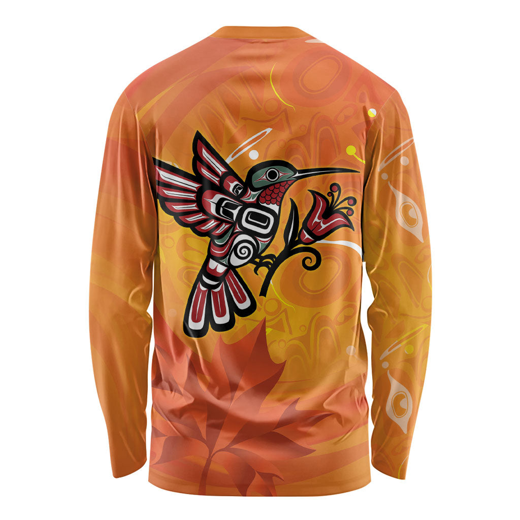 Indigenous Orange Day All Children Matters Support Long Sleeve Shirt Canadian Haida Hummingbird