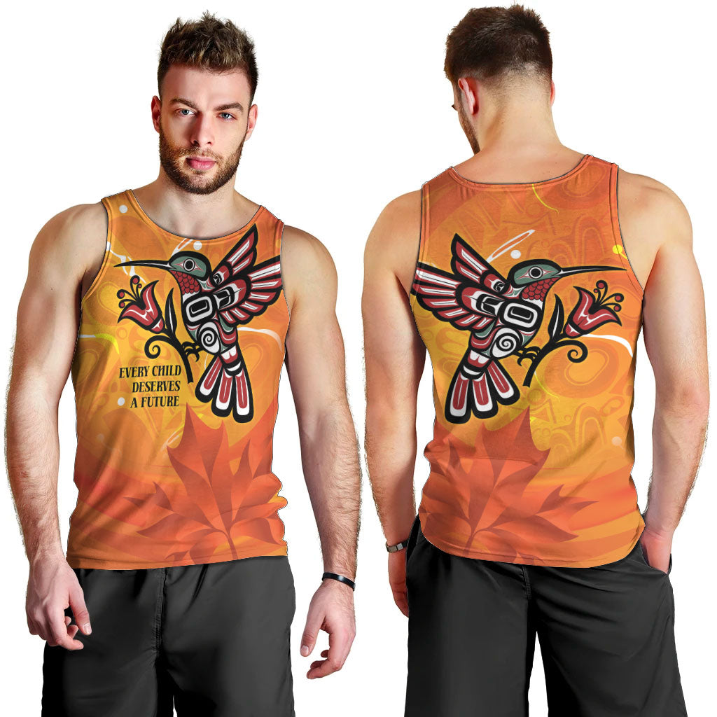 Indigenous Orange Day All Children Matters Support Men Tank Top Canadian Haida Hummingbird