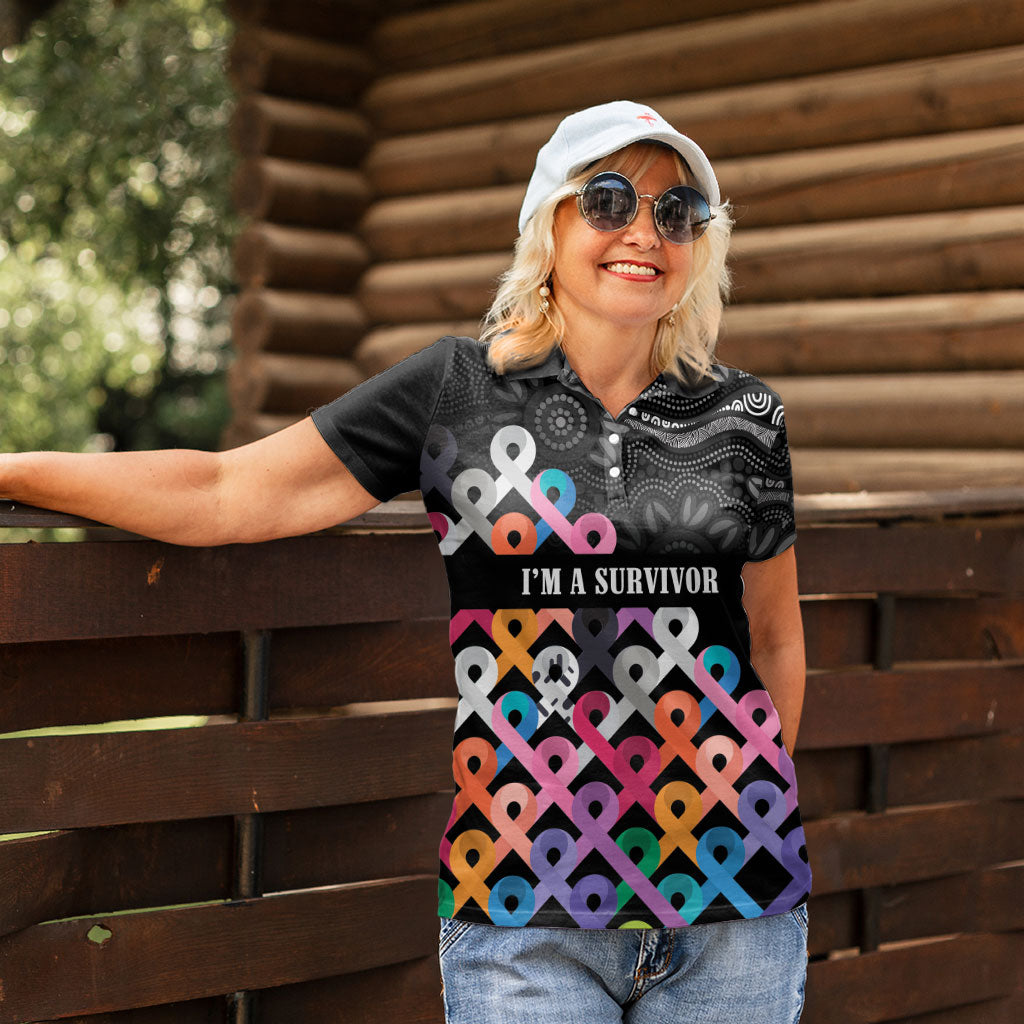 Australia Cancer Survivor Personalised Women Polo Shirt I’m A Survivor All Cancer