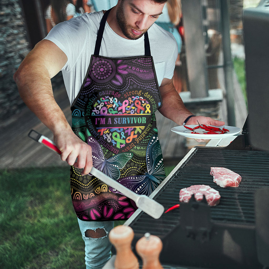 Australia Cancer Survivor Apron I’m A Survivor Ribbon Heart