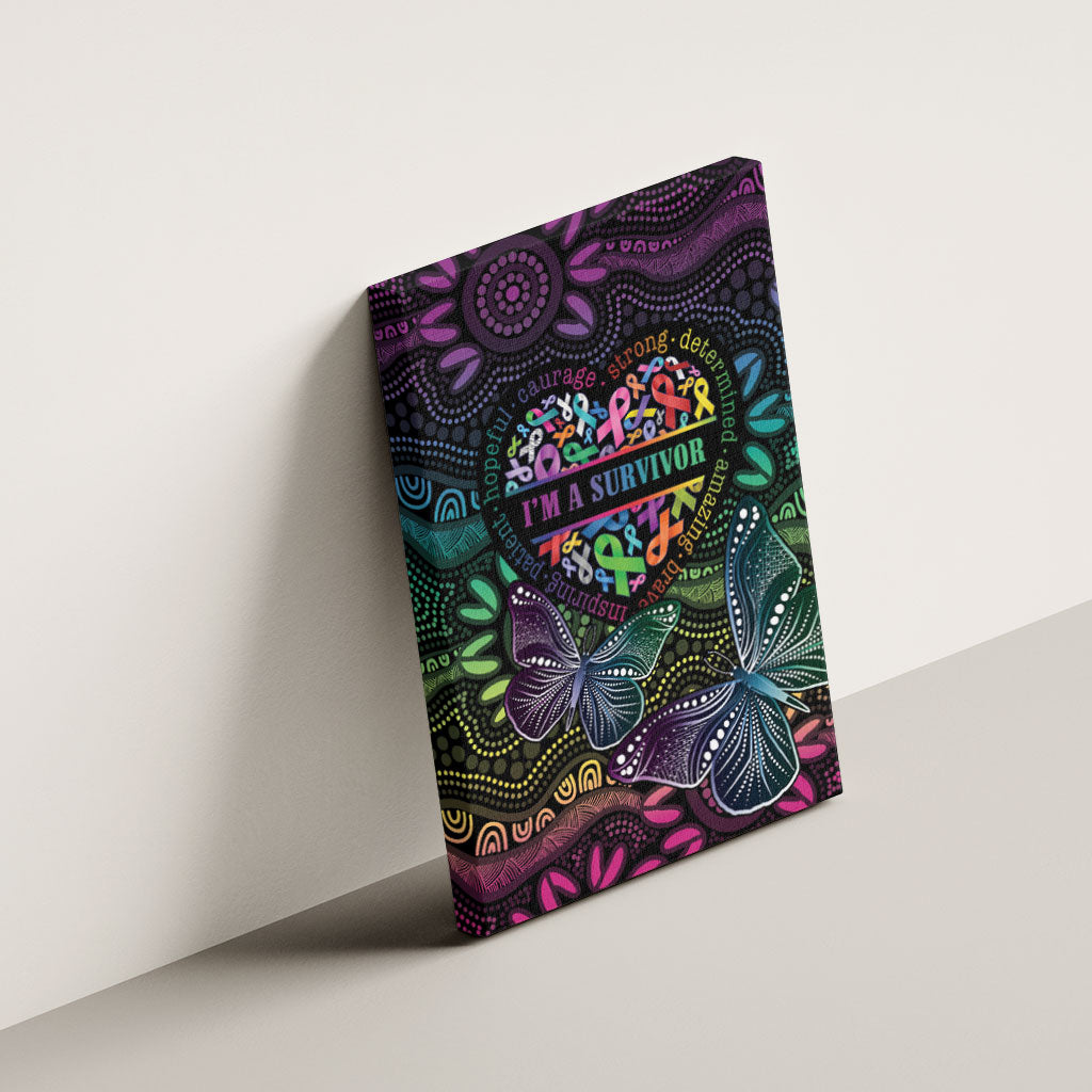 Australia Cancer Survivor Canvas Wall Art I’m A Survivor Ribbon Heart