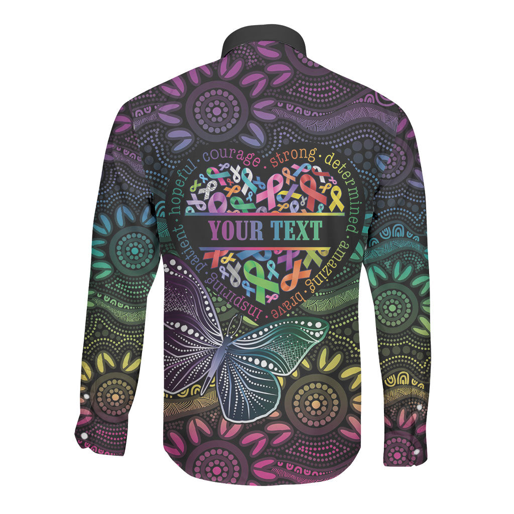 Australia Cancer Survivor Personalised Long Sleeve Button Shirt I’m A Survivor Ribbon Heart