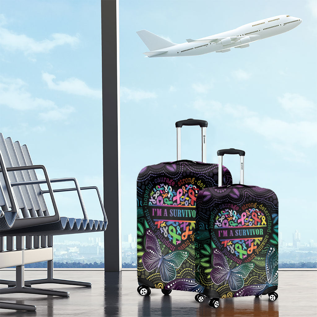 Australia Cancer Survivor Luggage Cover I’m A Survivor Ribbon Heart