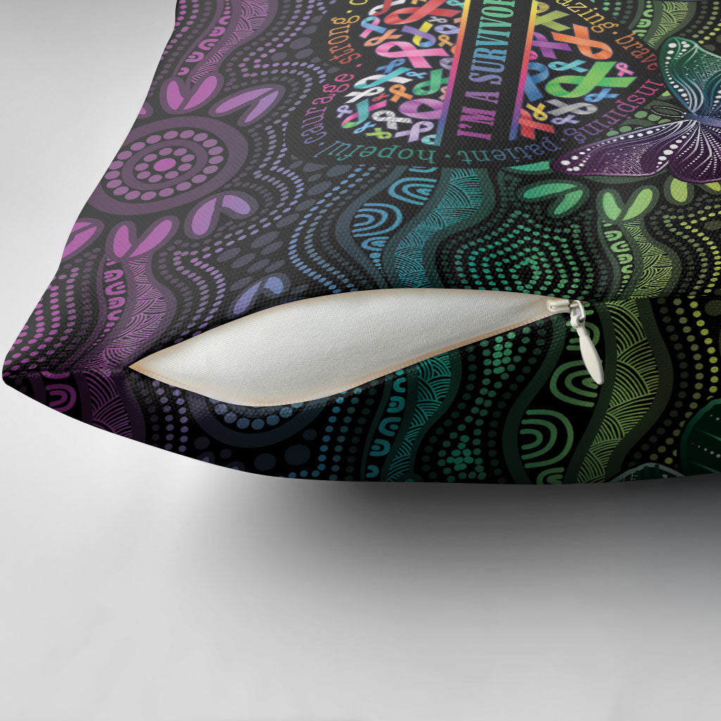 Australia Cancer Survivor Pillow Cover I’m A Survivor Ribbon Heart
