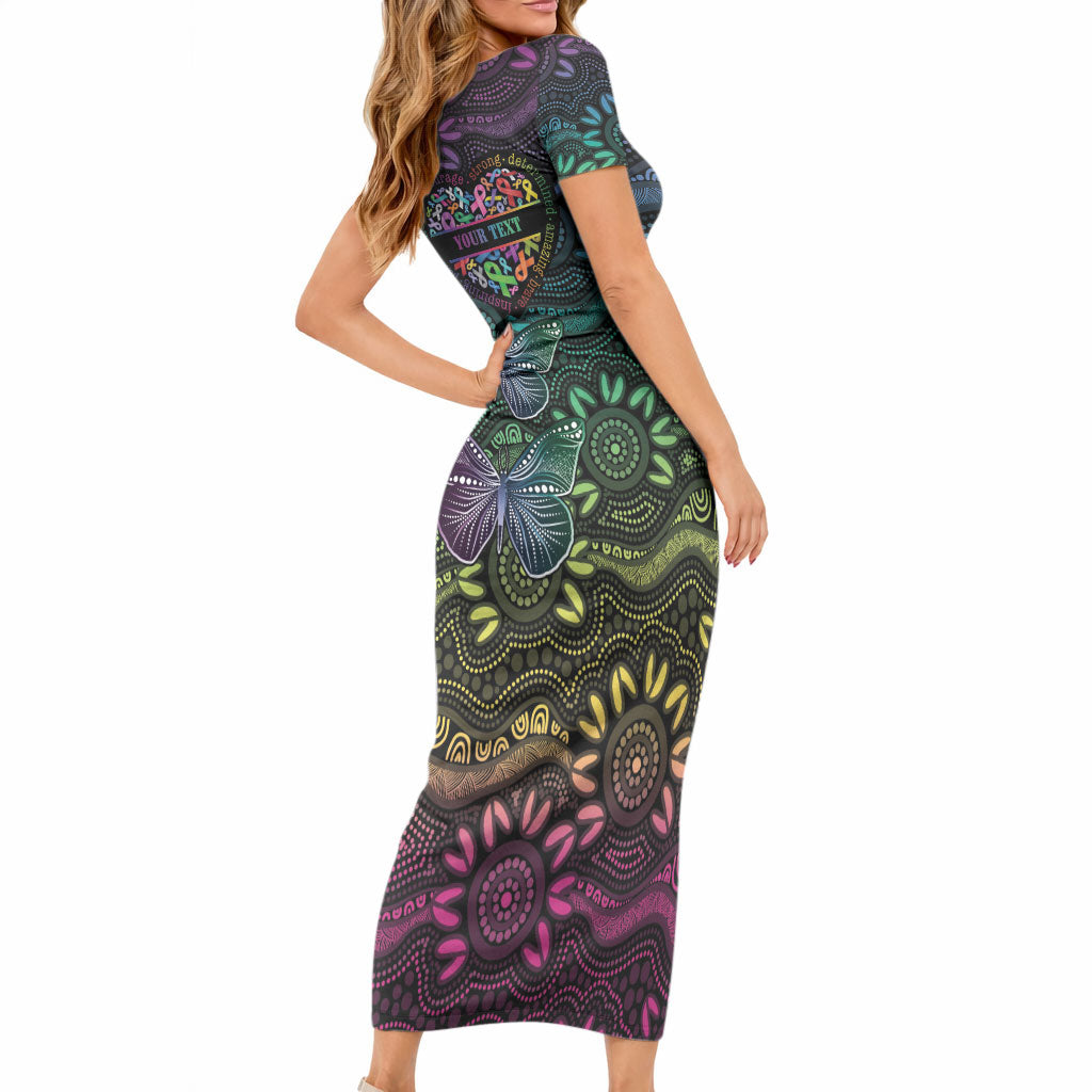 Australia Cancer Survivor Personalised Short Sleeve Bodycon Dress I’m A Survivor Ribbon Heart