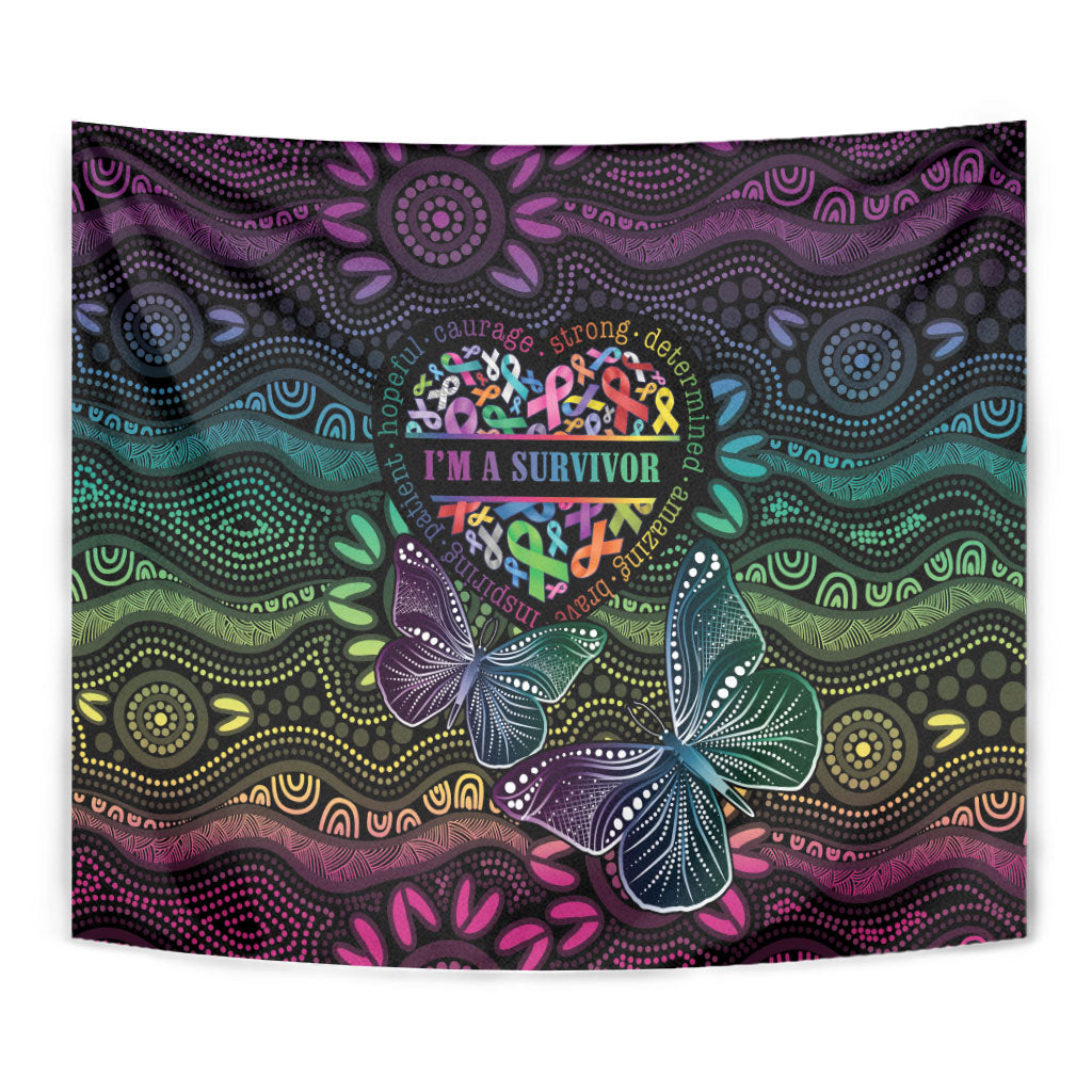 Australia Cancer Survivor Tapestry I’m A Survivor Ribbon Heart