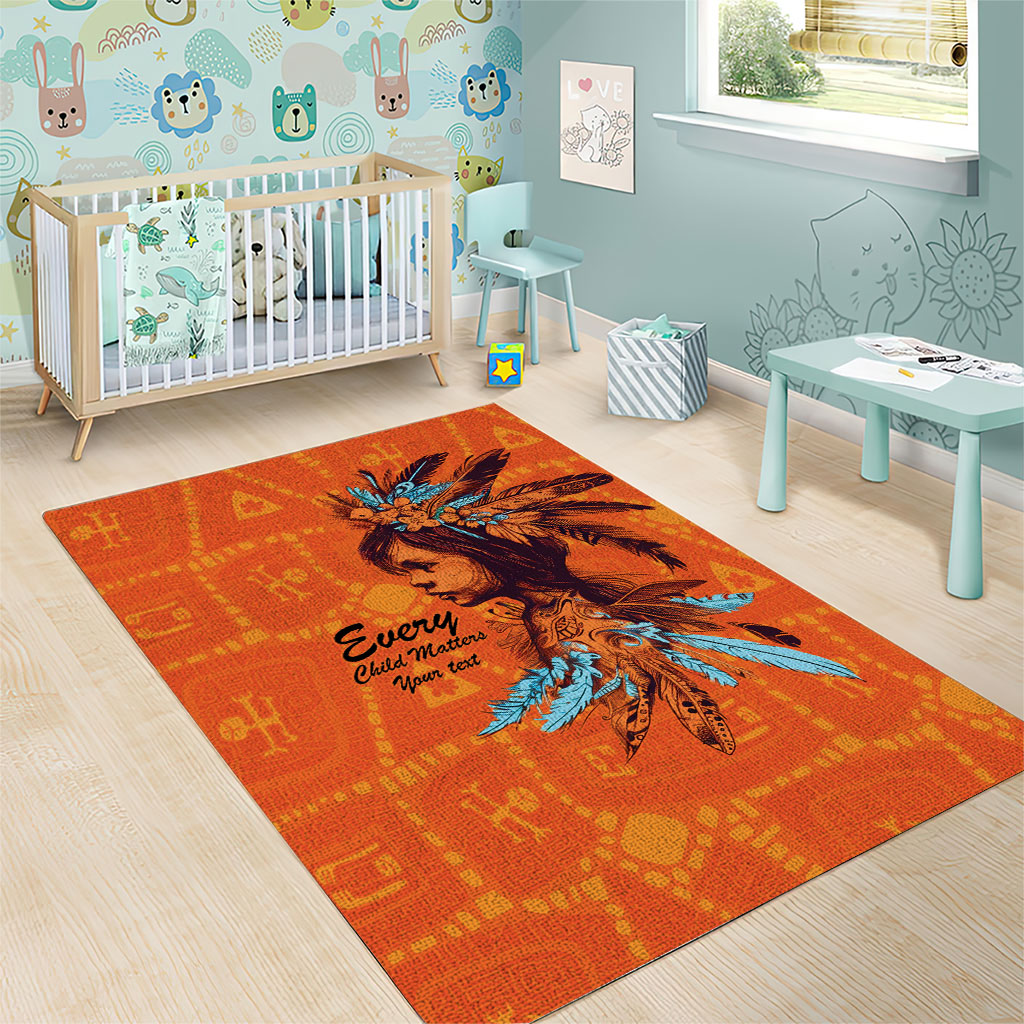 All Children Matters Support Personalized Area Rug Canadian Indigenous Orange Day