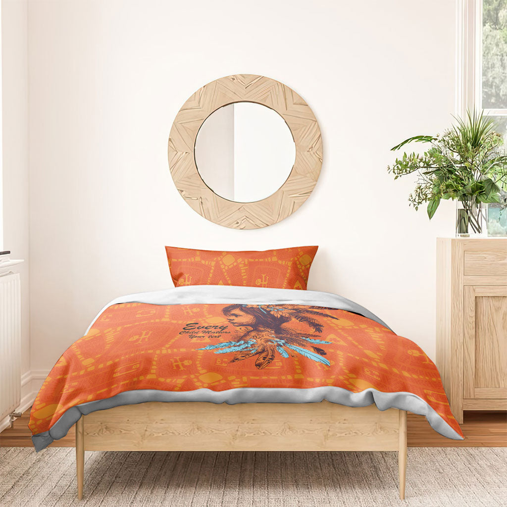 All Children Matters Support Personalized Bedding Set Canadian Indigenous Orange Day