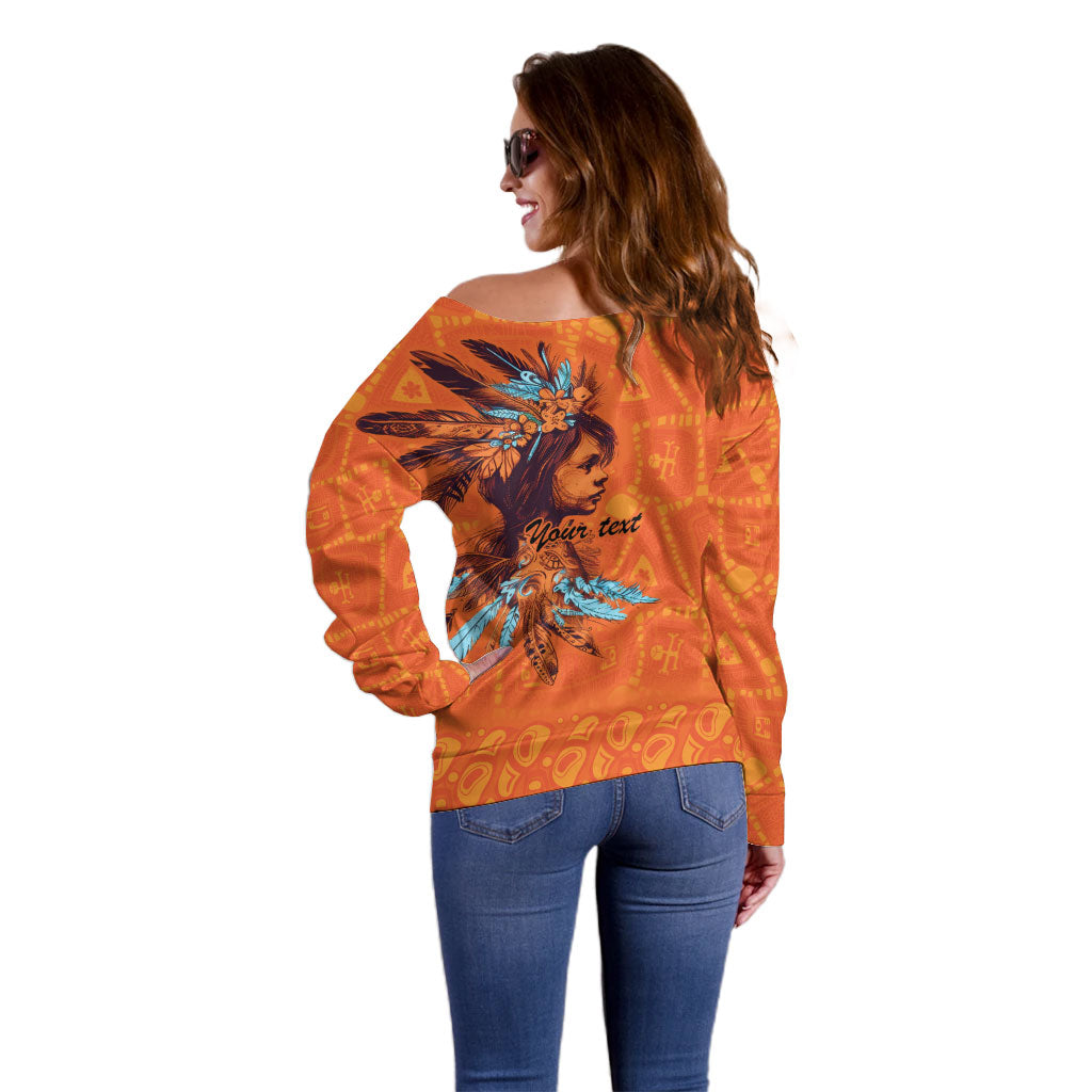 All Children Matters Support Personalized Off Shoulder Sweater Canadian Indigenous Orange Day