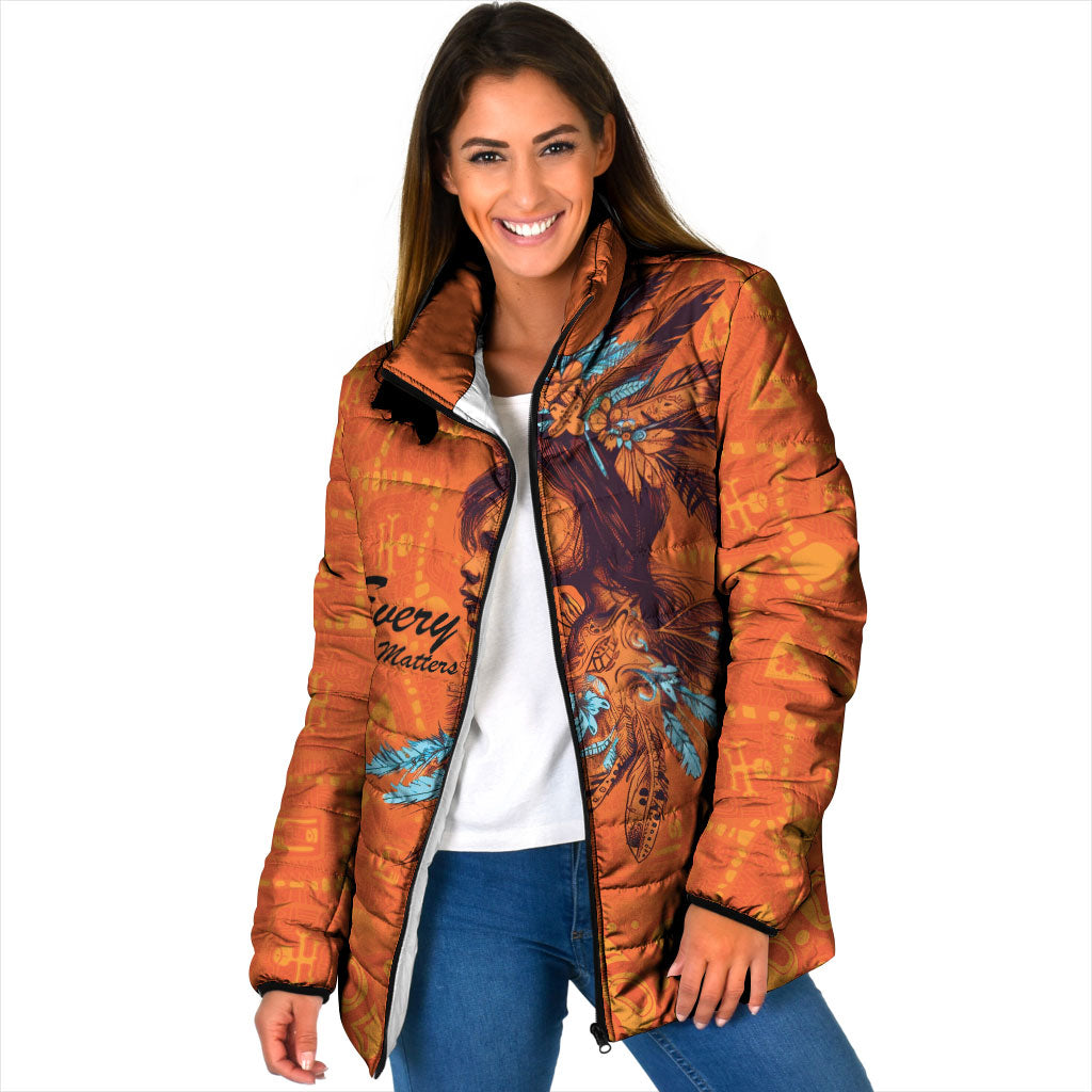 All Children Matters Support Personalized Padded Jacket Canadian Indigenous Orange Day