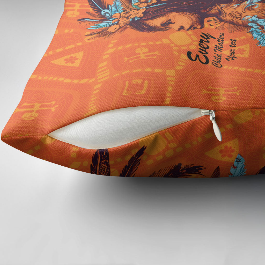 All Children Matters Support Personalized Pillow Cover Canadian Indigenous Orange Day