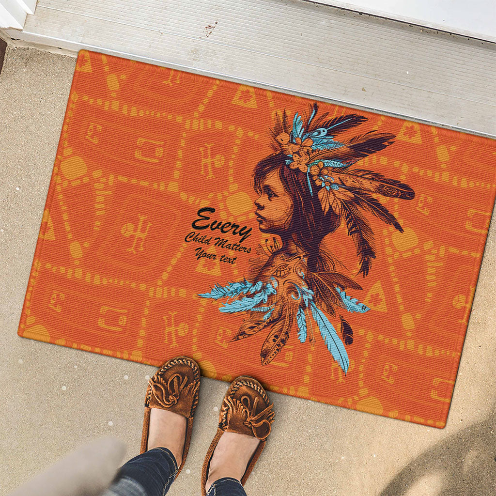 All Children Matters Support Personalized Rubber Doormat Canadian Indigenous Orange Day
