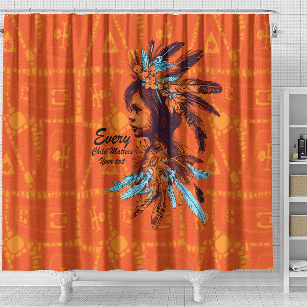 All Children Matters Support Personalized Shower Curtain Canadian Indigenous Orange Day