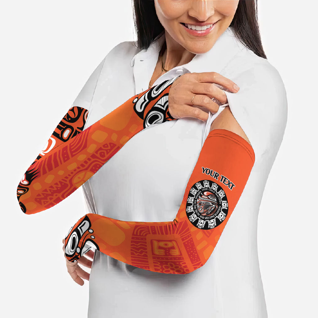 All Children Matters Support Personalized Arm Sleeves Haida Spirit Animals Indigenous Orange Day