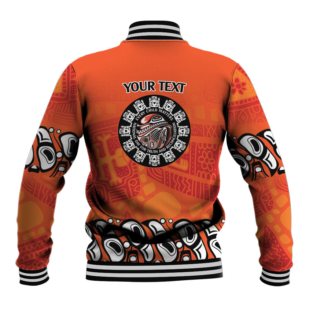 All Children Matters Support Personalized Baseball Jacket Haida Spirit Animals Indigenous Orange Day