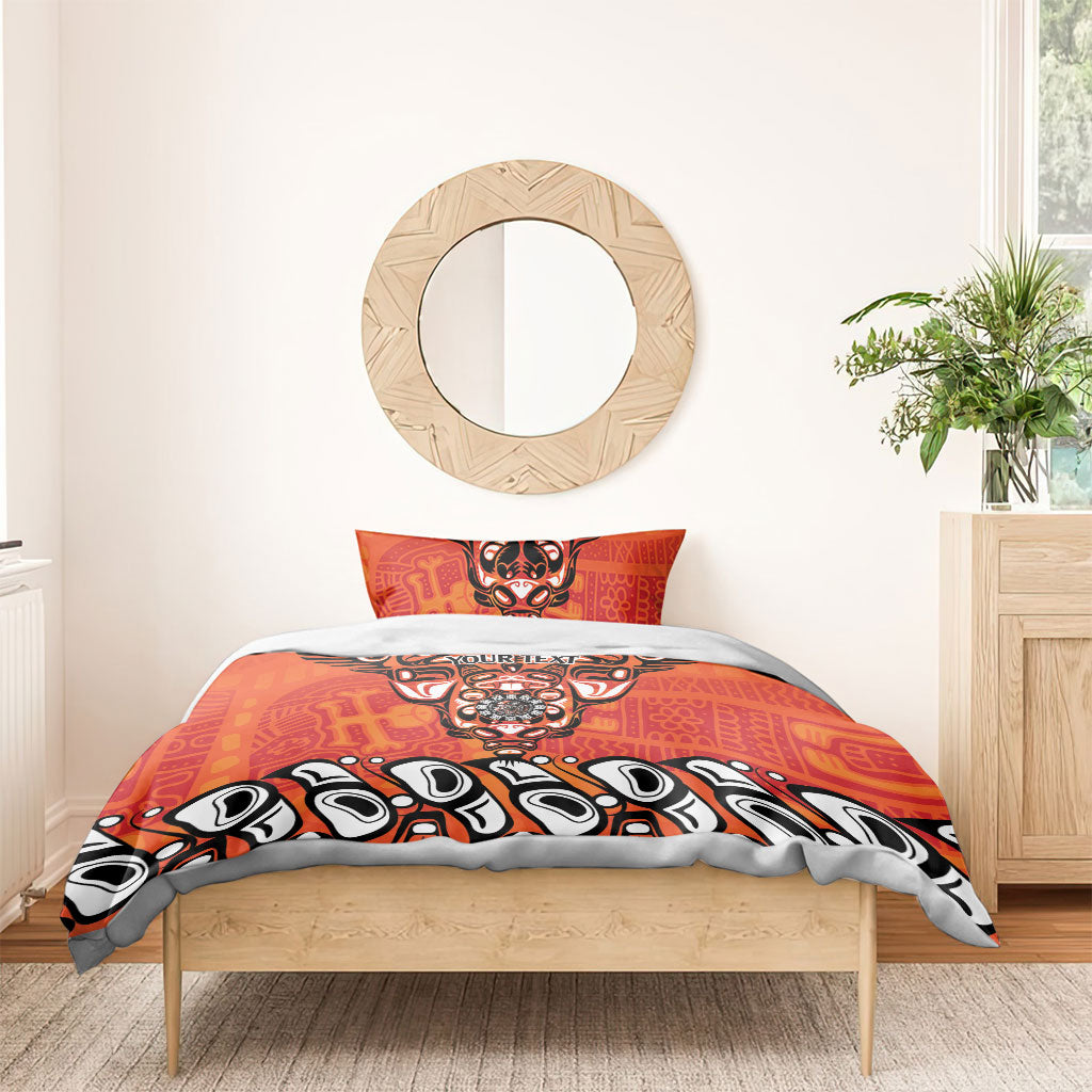 All Children Matters Support Personalized Bedding Set Haida Spirit Animals Indigenous Orange Day