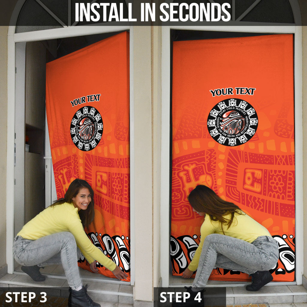 All Children Matters Support Personalized Door Cover Haida Spirit Animals Indigenous Orange Day