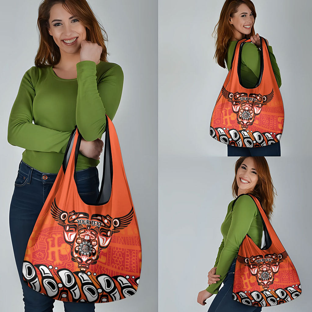All Children Matters Support Personalized Grocery Bag Haida Spirit Animals Indigenous Orange Day