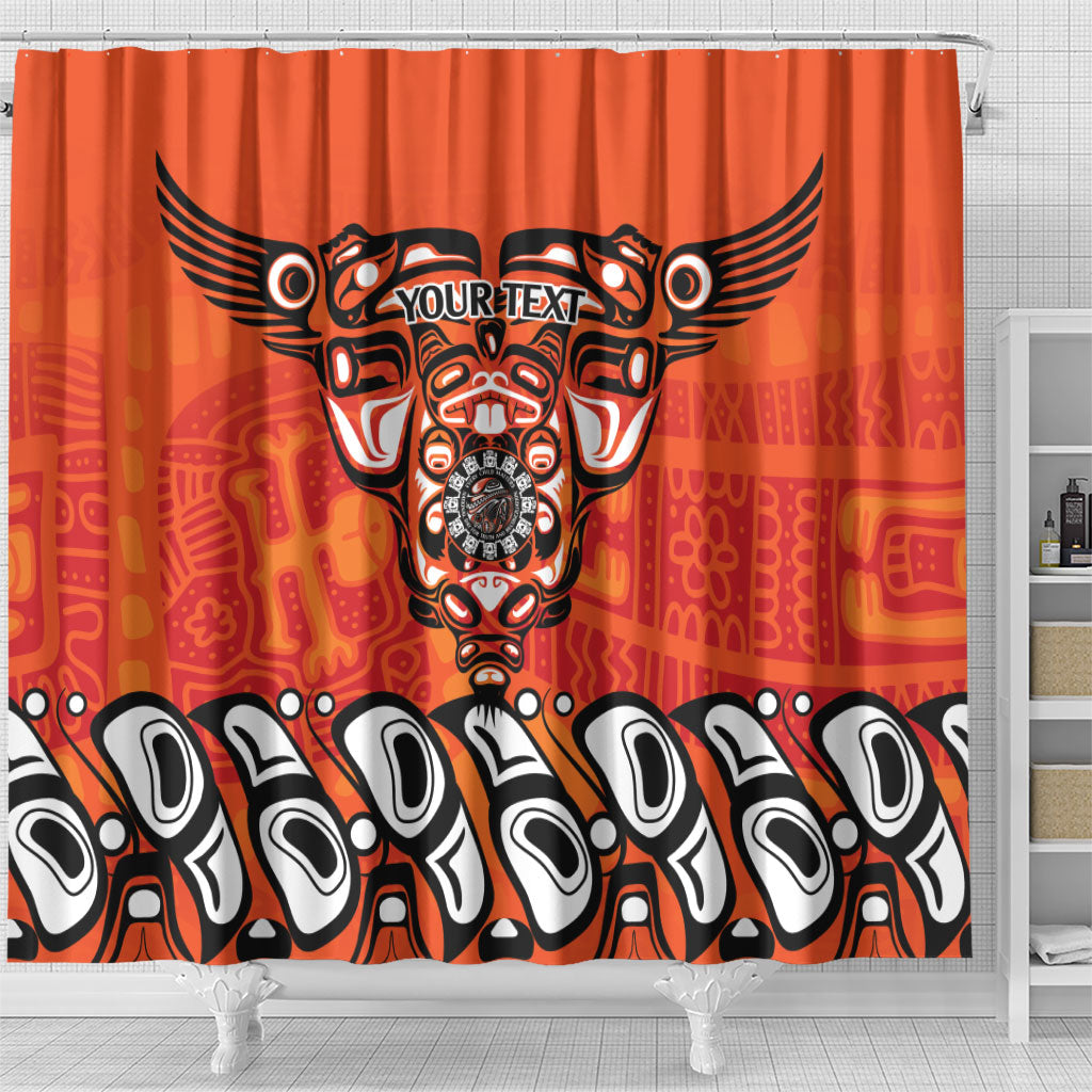 All Children Matters Support Personalized Shower Curtain Haida Spirit Animals Indigenous Orange Day