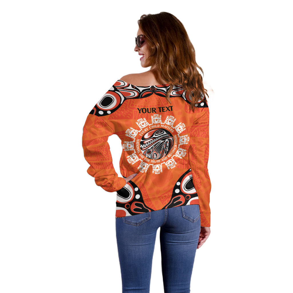 All Children Matters Support Personalized Off Shoulder Sweater Kindness and Equality Indigenous Orange Day