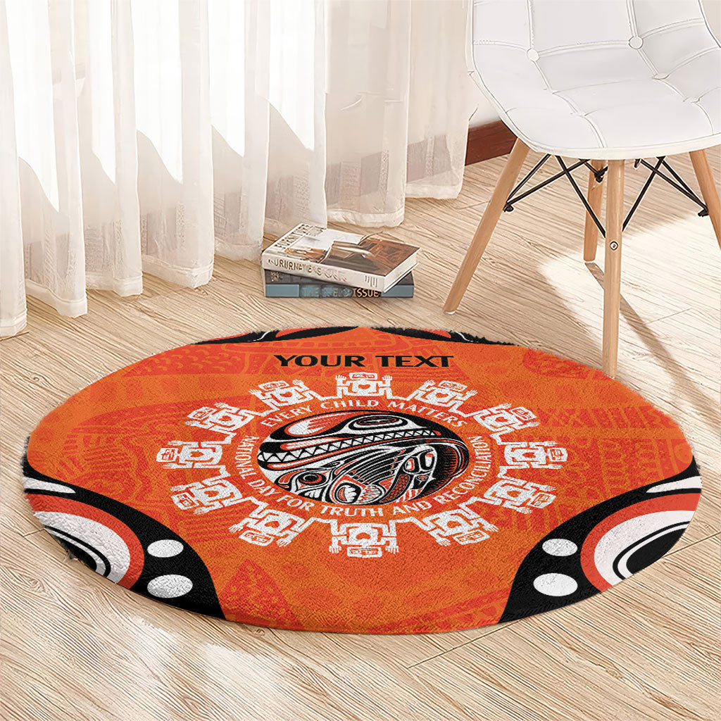 All Children Matters Support Personalized Round Carpet Kindness and Equality Indigenous Orange Day