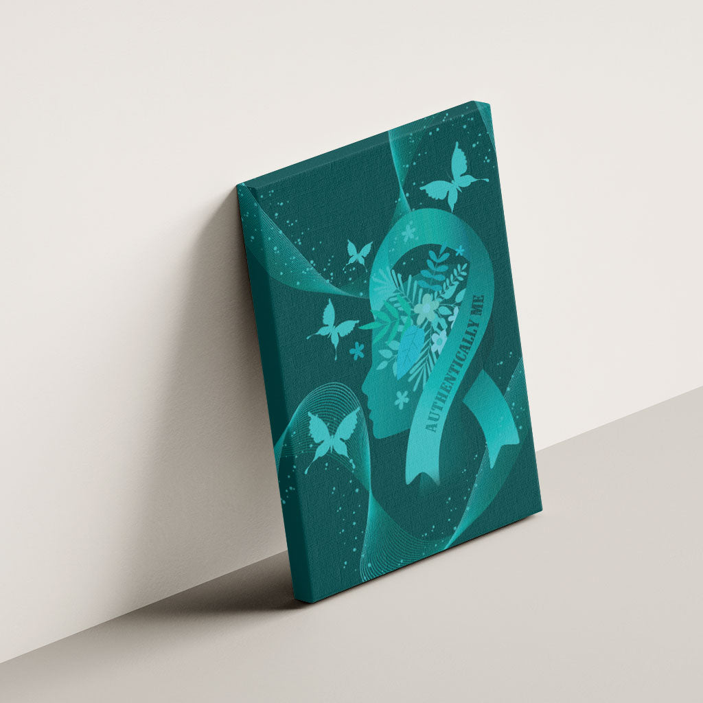 Australia Tourette Syndrome Support Acceptance Canvas Wall Art Butterfly Ribbon Art