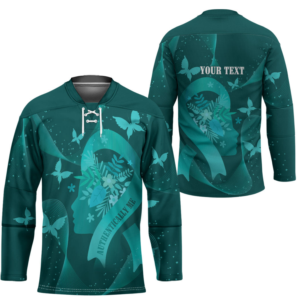 Australia Tourette Syndrome Support Acceptance Personalised Hockey Jersey Butterfly Ribbon Art