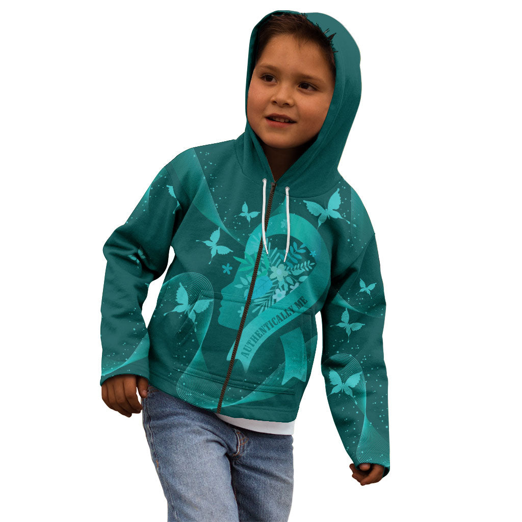 Australia Tourette Syndrome Support Acceptance Personalised Kid Hoodie Butterfly Ribbon Art