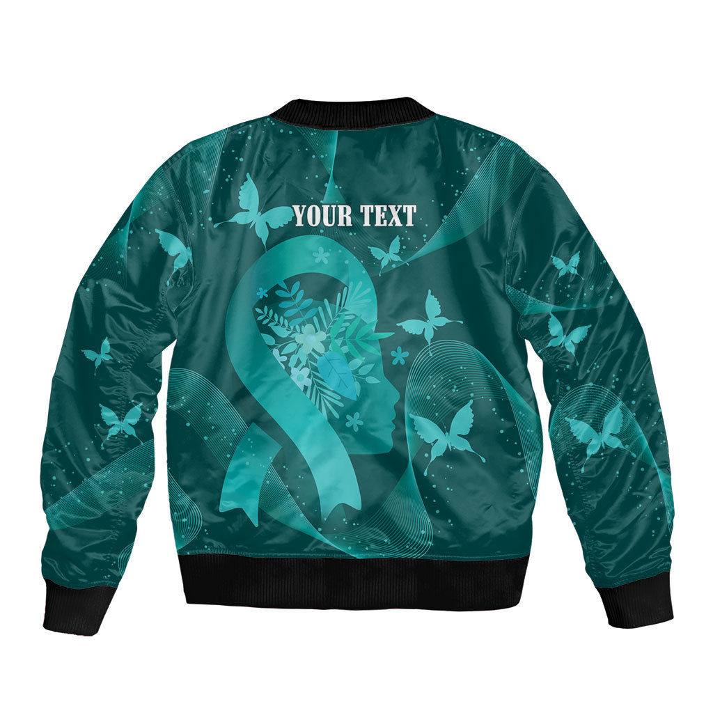 Australia Tourette Syndrome Support Acceptance Personalised Sleeve Zip Bomber Jacket Butterfly Ribbon Art