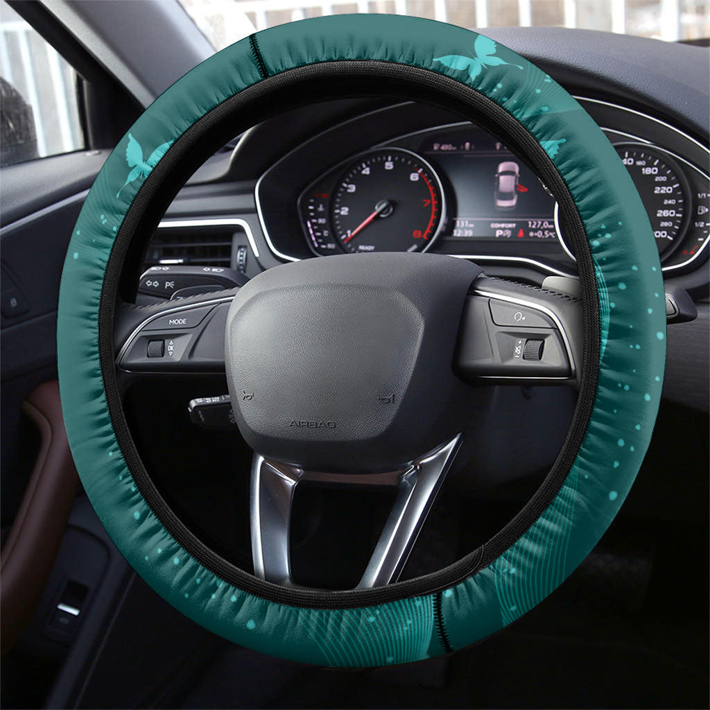 Australia Tourette Syndrome Support Acceptance Steering Wheel Cover Butterfly Ribbon Art