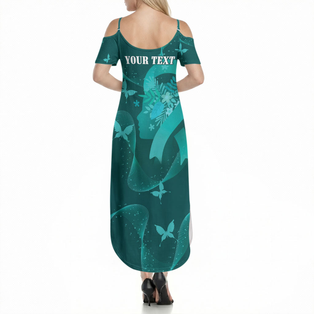Australia Tourette Syndrome Support Acceptance Personalised Summer Maxi Dress Butterfly Ribbon Art